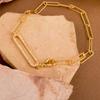 AUGUST ALICE Cubic Hole Oval Chain Bracelet _ Gold