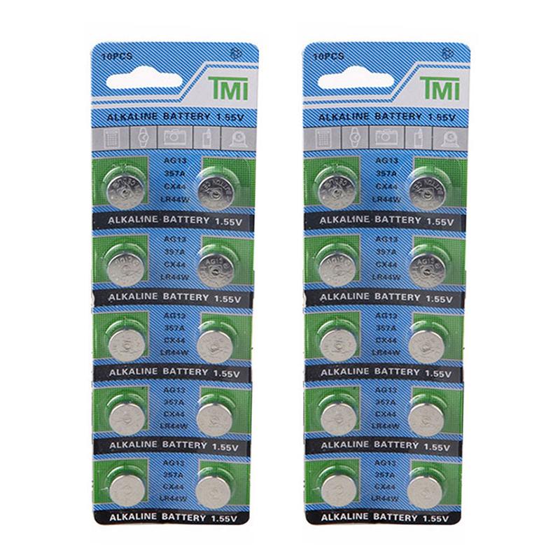 10Pcs Ag13 Lr44 A76 1.55V Button Batteries For Watch Toys Remote Cell Coin