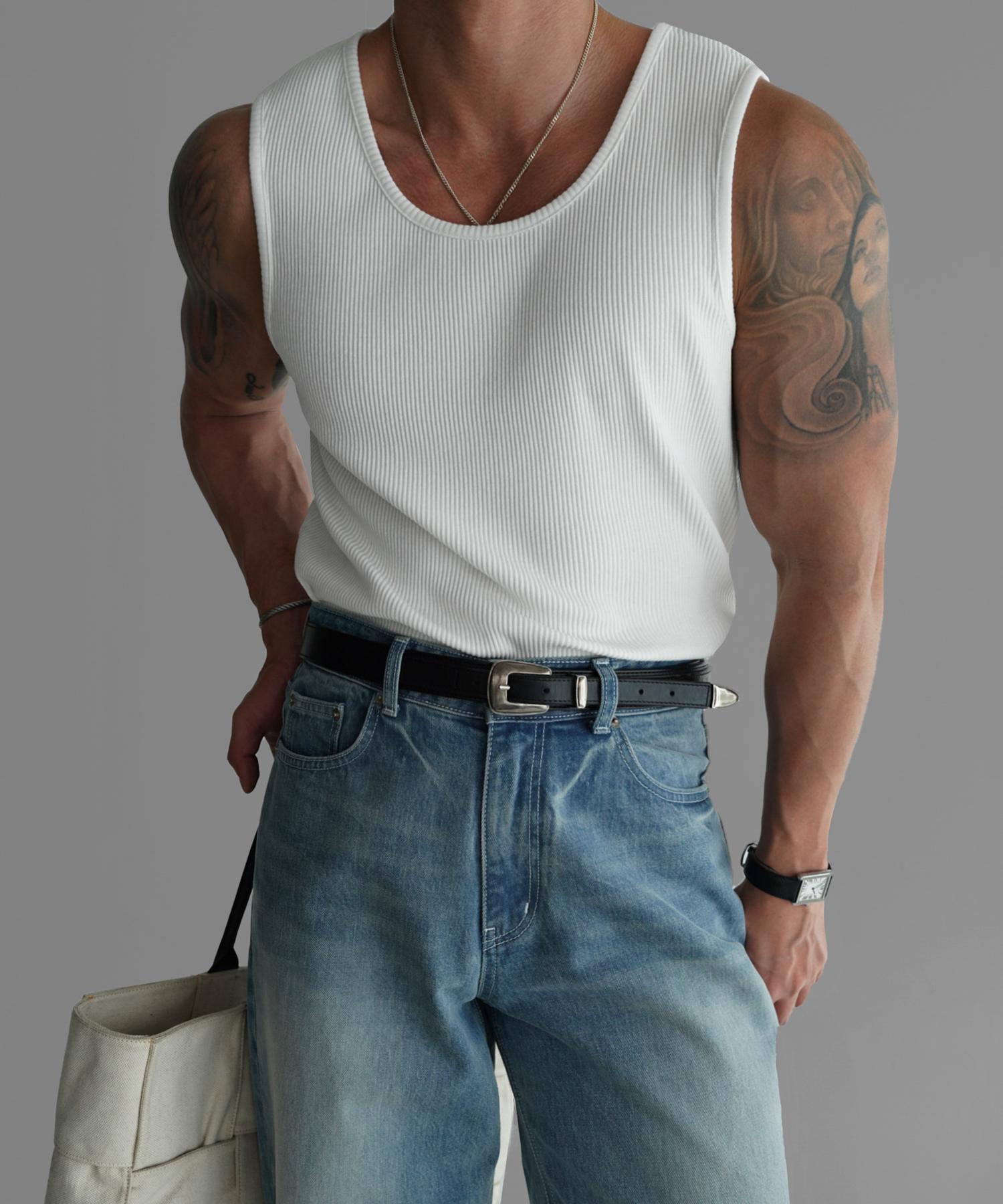 Baulopeulodeogteu Ribbed Relaxed Sleeveless [Ivory] Butter/M