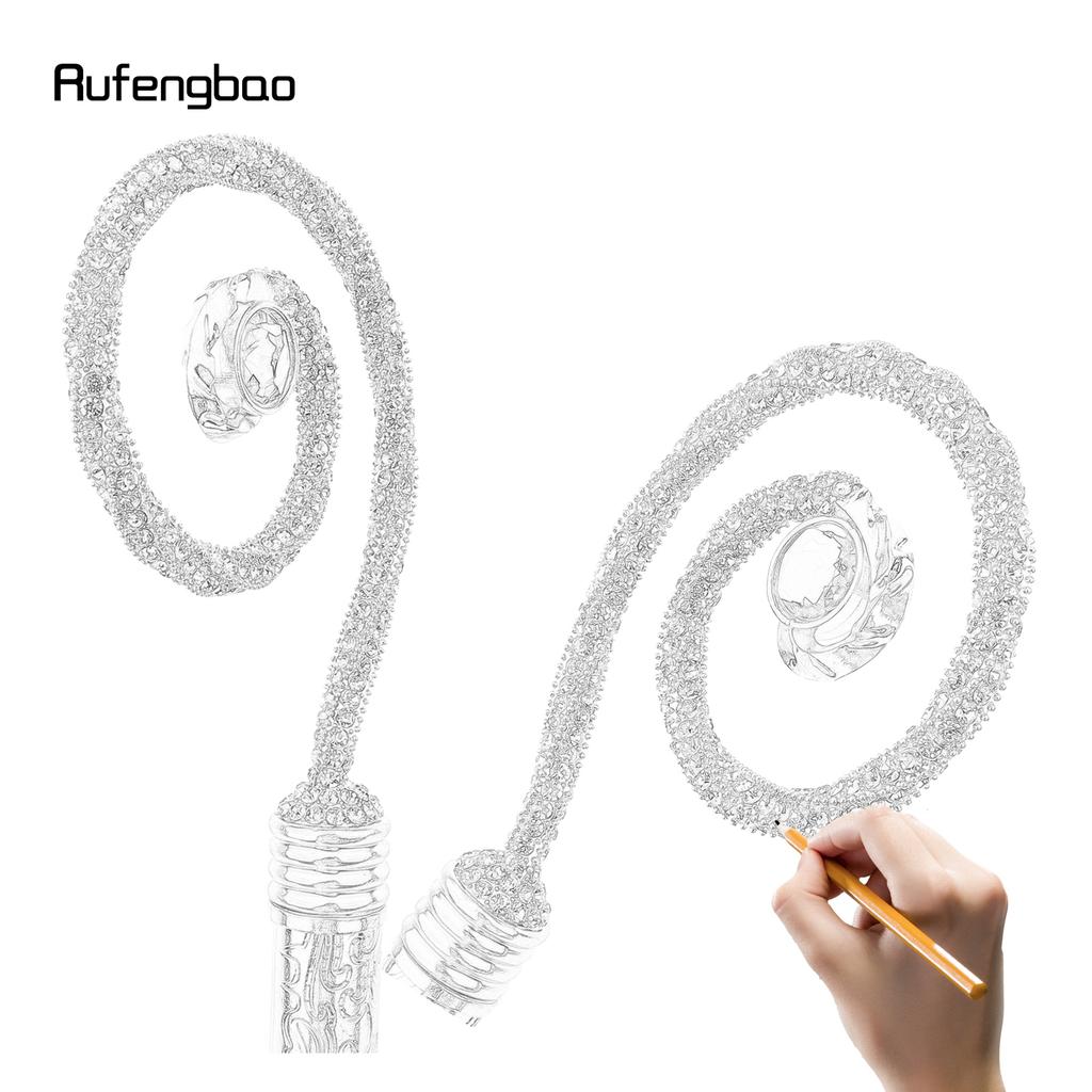 Golden Blue Hanger Blue Diamond Fashion Stick Decorative Cane Elegant Fashion Cane Cosplay Alloy Crosier Vintage Stick 90cm