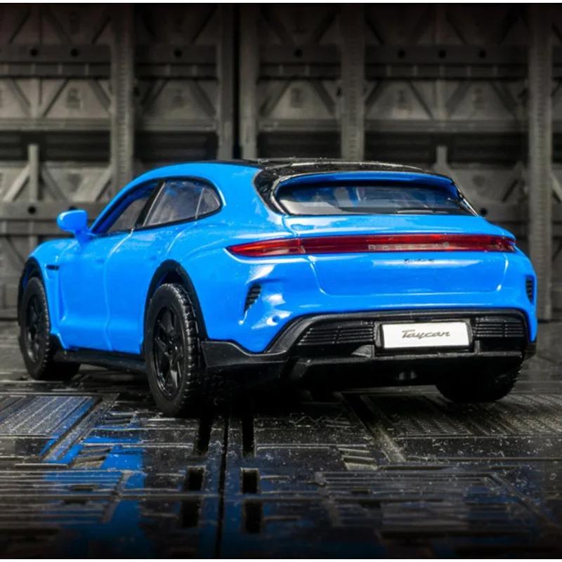 1/36 Porsche Taycan Turbo S Cross Turismo Alloy Sports Car Model Diecast Metal Race Car Vehicles Model Sound Light Kids Toy Gift