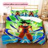 Dragon Ball Character Son Goku Pattern Bedding Home Decoration Birthday Gift (1 * Duvet Cover + 2 * Pillowcase, Without Core)