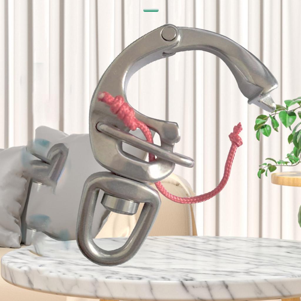 Stainless Steel Flag Clips for Flagpole Rope 3.7Inch Swivel Snap Hook Flag Pole Clips Diving Clips Spring Hooks