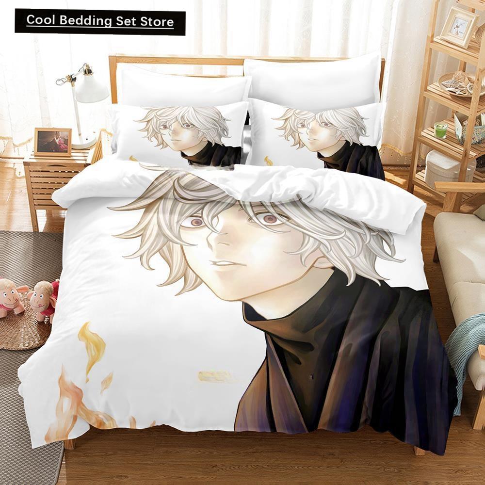 Fashion Anime Hell's Paradise: Jigokuraku Bedding Set Cartoon Three-piece Set Adult Kid Bedroom Duvet Cover Sets Home Textiles