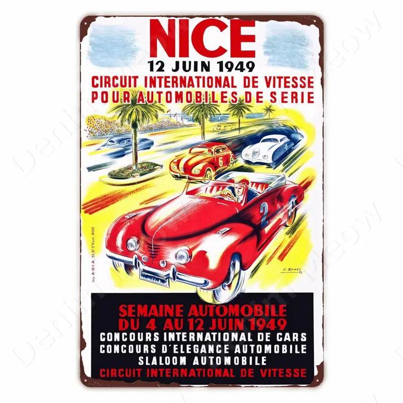 Monaco Grand Prix Vintage Metal Sign, Car Racing Tin Plaque, Motorcycle Retro Poster For Bar, Man Cave, Home, Autos Wall Decor