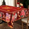 Corona de Flores del Día de la Independencia Mantel Rectangular Impermeable Flor Roja Azul Estrella Bandera de EE. UU. Cubierta de Mesa para Cena Cocina