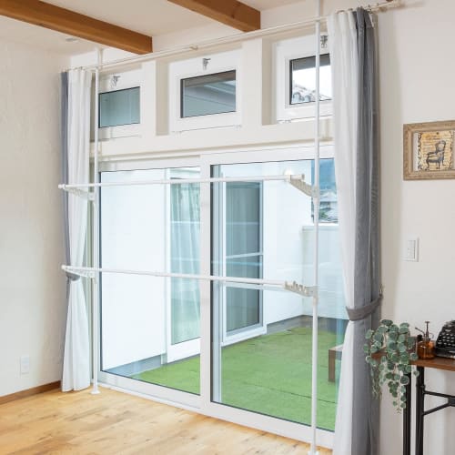 Large Tension Clothes Drying Pole, Laundry Hanger Rack, Indoor Drying, Window Frame Clothes Drying Pole, Laundry Drying Rack, Clothes Hanger Pole, Whi