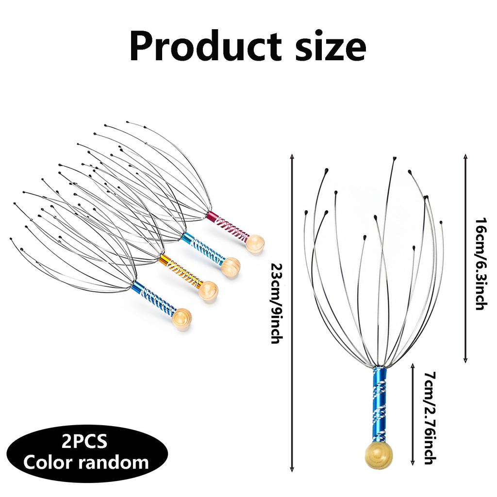 Head Massager For Scalp 2 PCS, Scalp Massage Head Scratcher, Hair Massager For Pain Relief, Relaxing Hand Held Scalp Massager For Home, Office, T