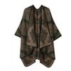 Womens Oversized Knit Shawl Cardigan Vintage Ethnic Floral Print Warm Acrylic Wrap Scarf Winter Travel Photos