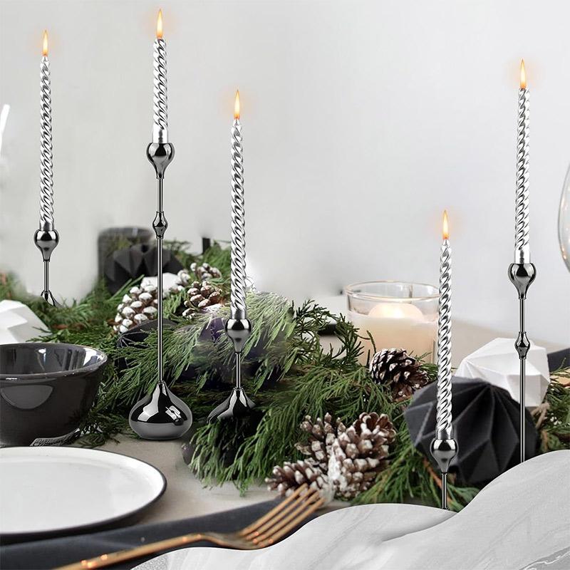 3Pcs Silver Gold Black Tabletop Candle Holders Romantic Art Table Decoration Wedding Photography Props Desktop Ornaments