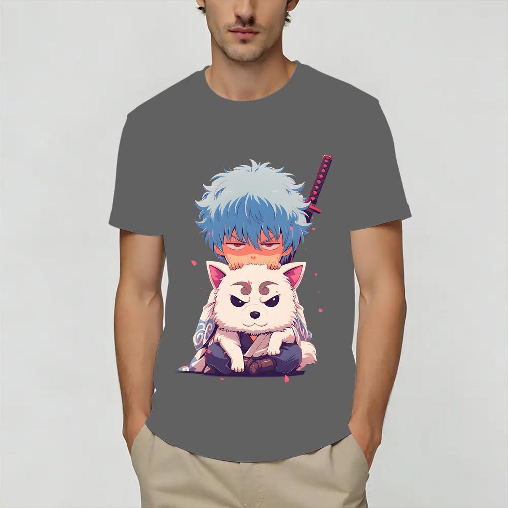 Unisex TShirt GGintamas Humor Cotton Tee Shirt Short Sleeve T Shirts Crew Neck Clothes Printed