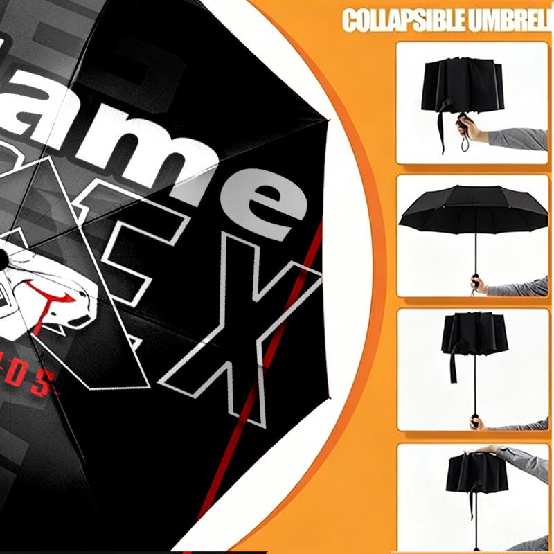 Custom Name Personalized Apex Legends Print Umbrella, Auto Open Close, 8‑Rib Sturdy Frame, Commute Camping Hiking Use, Birthday Gift