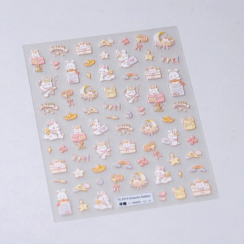 

Qiji Мультяшный Осенний Тур Кролик Трехмерные Рельефные Наклейки для Ногтей Водонепроницаемые Наклейки для Ногтей Декоративные Наклейки Украшение 3914 TS-3914 (stereo)