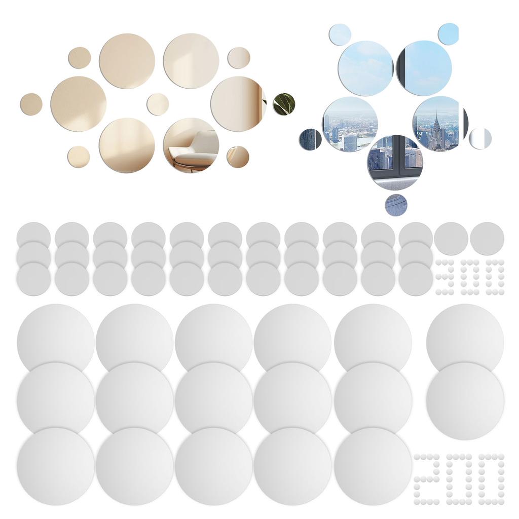 Okrągłe Płytki Lustrzane Samoprzylepne Naklejki Ścienne Lustrzane DIY Okrągłe Naklejki Ścienne do Dekoracji Domu Sypialni Salonu