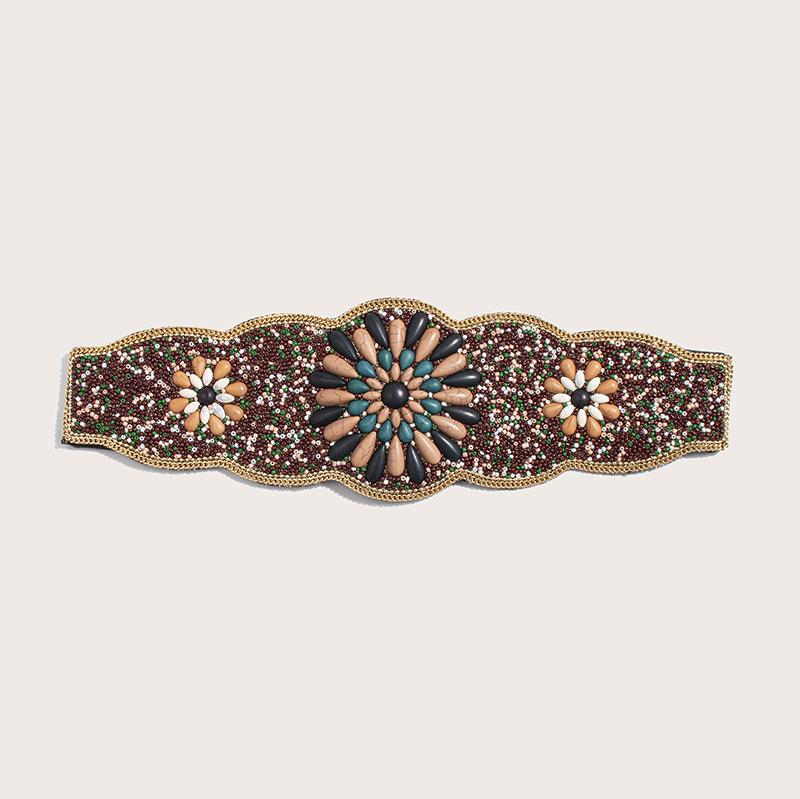 New Ladies Heavy Industries Bohemian Tropical Fireworks Pattern Elastic Waist Cover Ethnic Style Travel Photo Elastic Snap Buckle