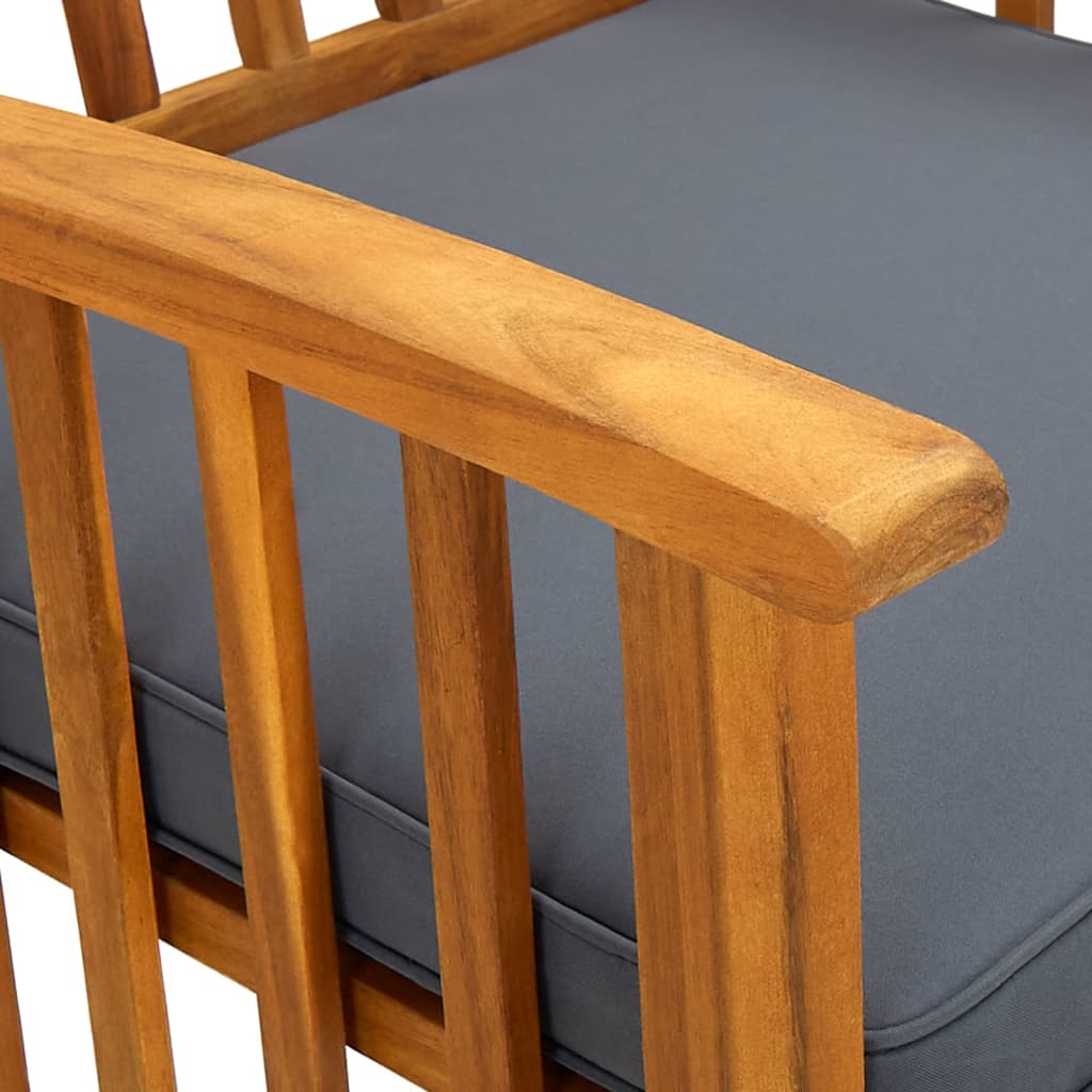 Garden Dining Chairs 2 Pcs with Cushions Solid Acacia Wood