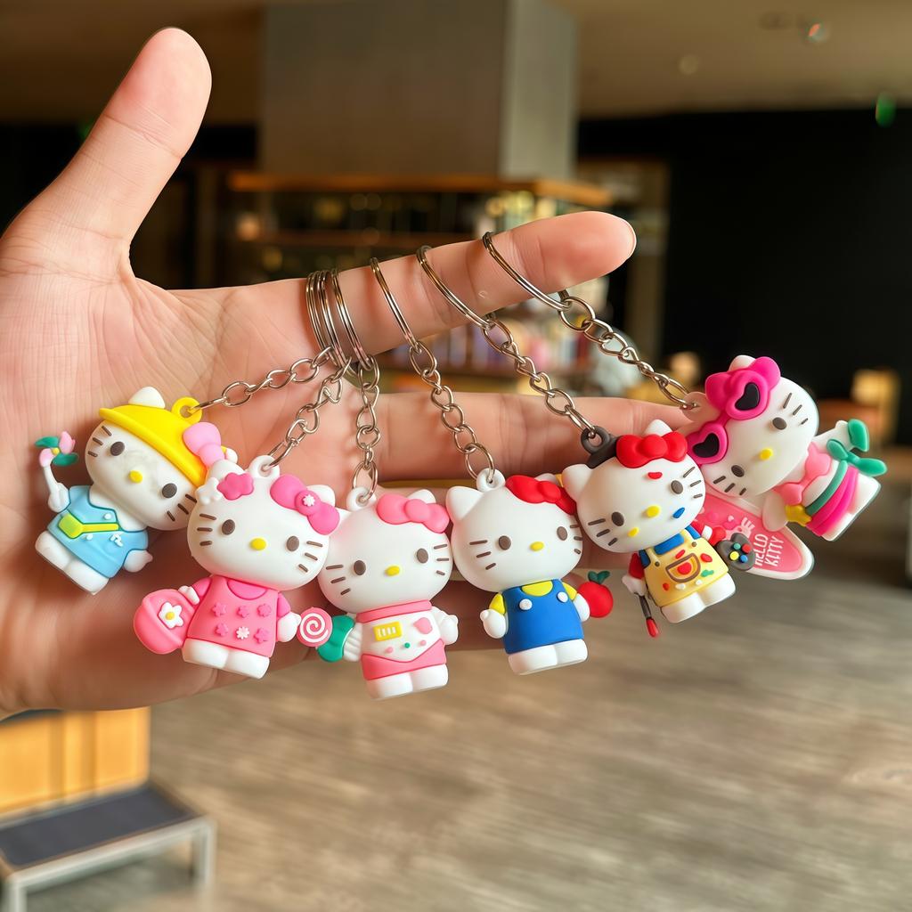 Kitten Pendant Soft Plastic Car Keychain Pendant Gashapon Blind Box Doll Cute Jewelry Accessories