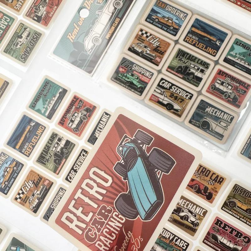 16 Sheets Per Pack Retro Style Stickers Scrapbook Stickers Diary Album Decoration DIY Hand Account Collage Stationery Stickers