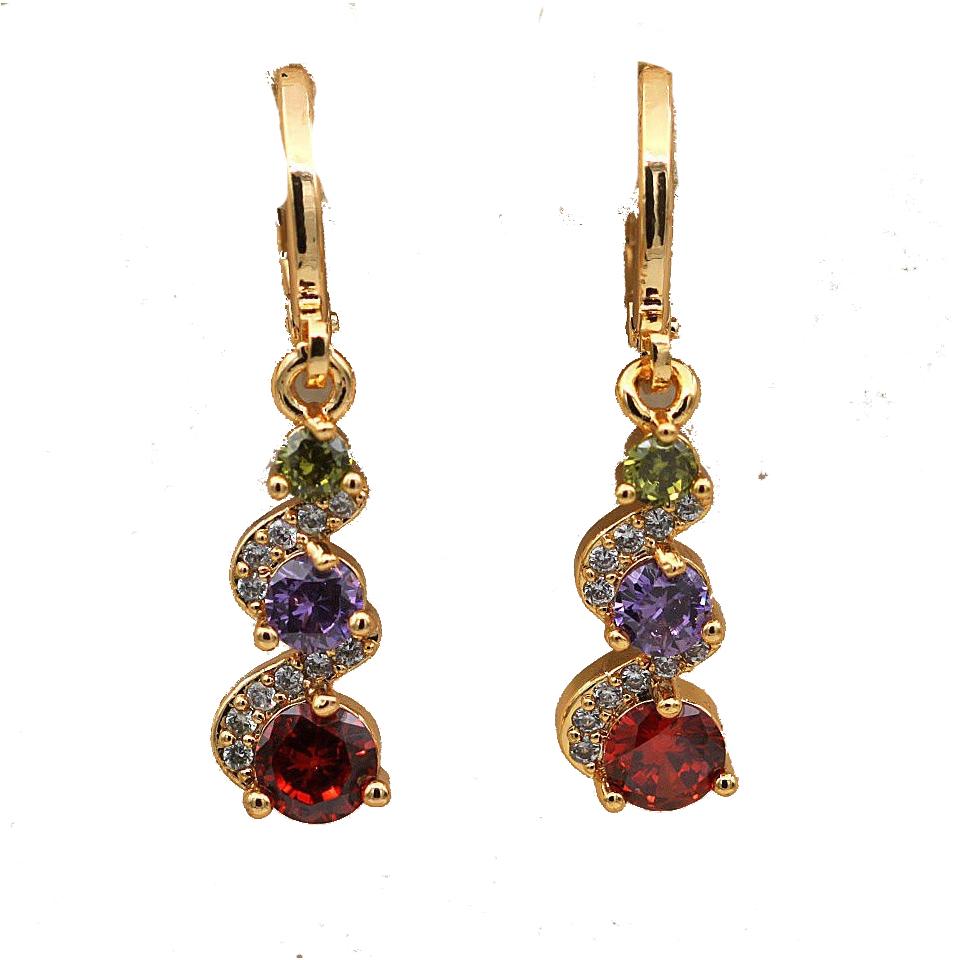 ZAKOL Red Cubic Zirconia Hanging Earrings for Women Gorgeous Ear Accessories Wedding Party Aesthetic Earrings New Zircon