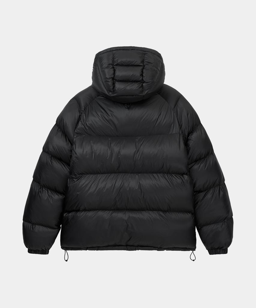 Lettercomo D-Shell Cross Hooded Puffer Jacket Black