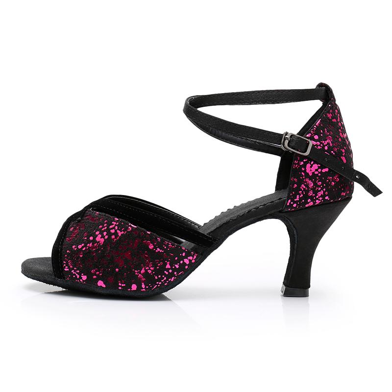 Latin Tango Salsa Dancing Shoes For Women 7CM Heeled Ballroom Dance Shoes