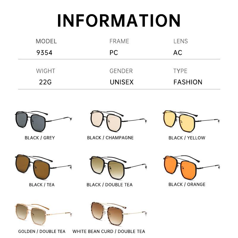 Fashion Large Frame Metal Sunglasses for Men and Women High Quality New UV400 Driving Sunglasses