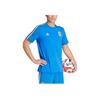 Adidas Logo Print Three-Stripes Crew Neck Short Sleeve T-Shirt Men Tops Blue IU2108