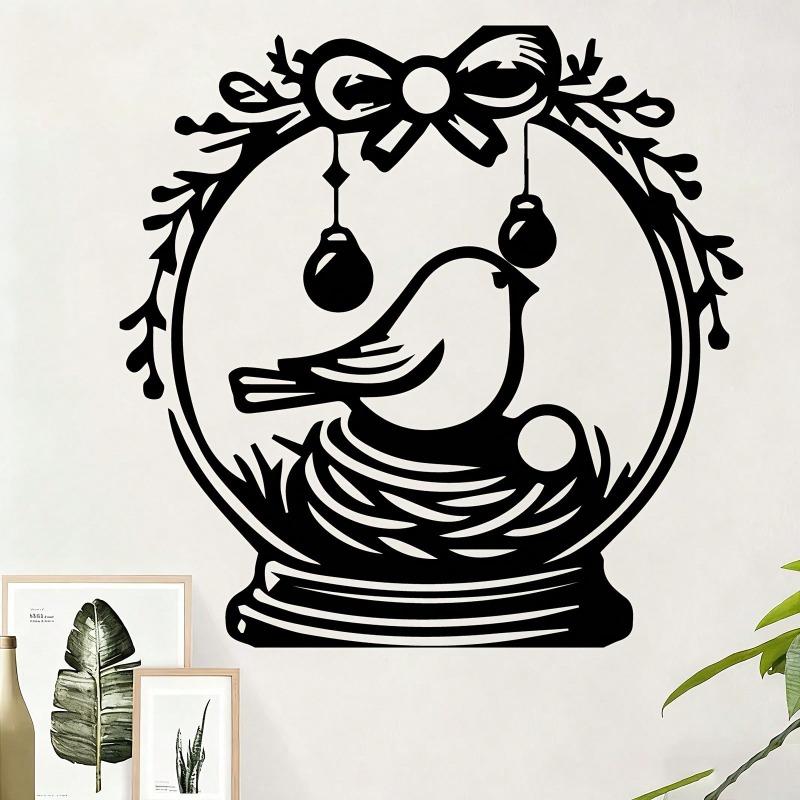 Powder Coated Iron Bird Wall Decor Sculpture for Living Room Christmas Gift