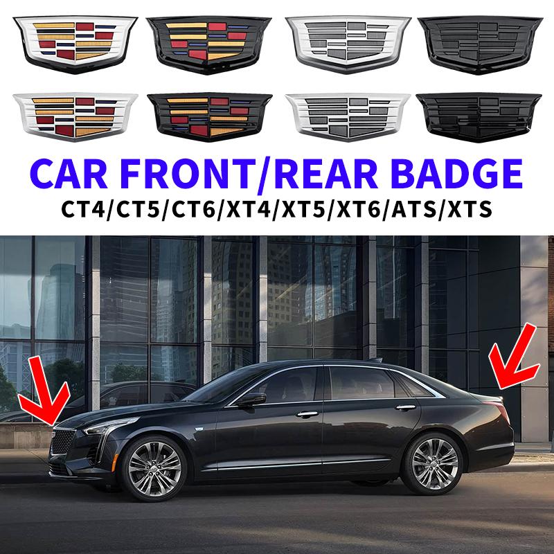 cvbhty1 ABS Car Front Grille Rear Trunk Logo Emblem Sticker For Cadillac CT4 CT5 CT6 XT4 XT5 XT6 ATS XTS Replacement Badge Decoration