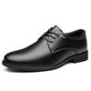 Skórzane buty męskie, biznesowe, sznurowane, do pracy, eleganckie, skórzane, oddychające, w stylu brytyjskim