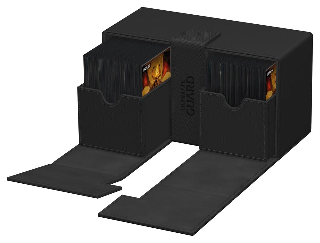 Ultimate Guard Dobbel Kortboks Xeno Skin Monokrom Svart Flip`n`Tray 200+