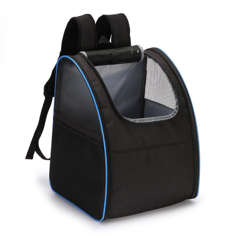 Foldable Pet Backpack: Breathable Panoramic Double Shoulder Bag for Cats and Dogs