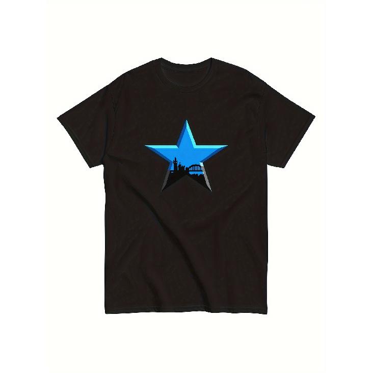 Men s Geordie Star Newcastle T-Shirt - Retro Geordie Graphic Tee with Star & Geordie Lettering, All-Season Casual Shirt for Geordie Fans S чёрный