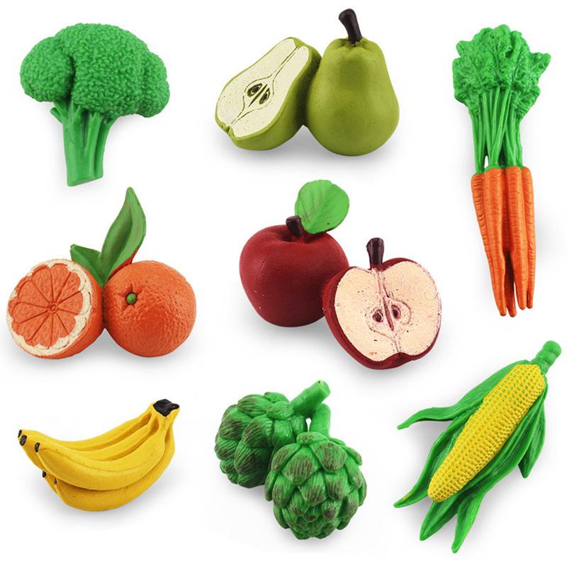 Simulation Fruit And Vegetable Set Apple Orange Banana Carrot Corn Broccoli Model Toy