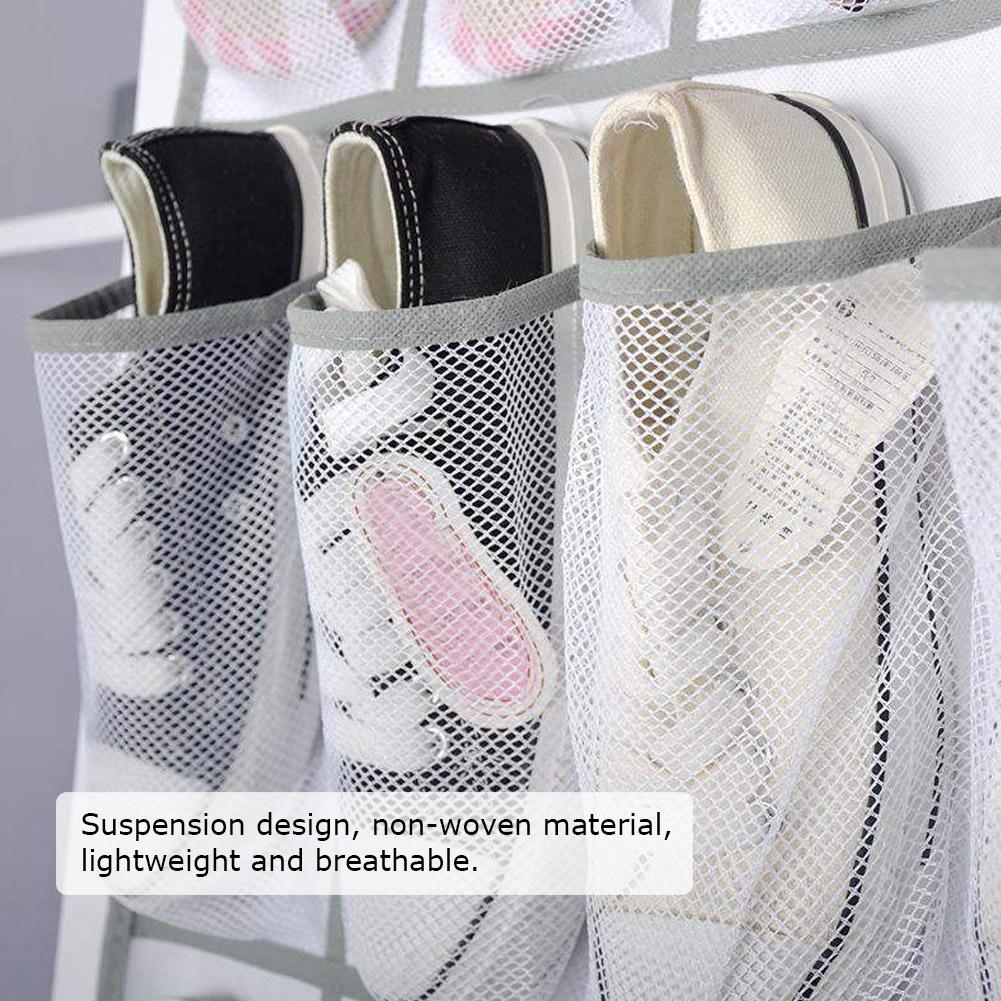 24 Pockets Non Woven Fabric Folding Hanging Door Closet Storage Bag Shoes Organizer