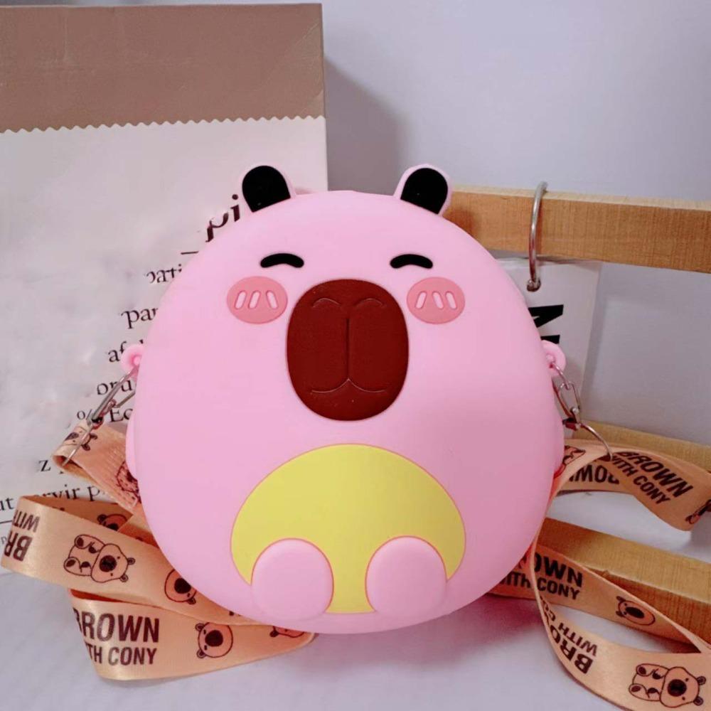 

Cartoon Silicone Doll Bag Adjustable Straps Children Small Purse Capybara Shoulder Bag Friends Style 3