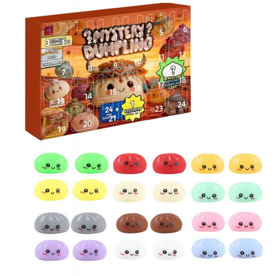 Dumpling Advent Calendar 24 Relief Toy Set Day Countdown Stress Soft Slow Rise B