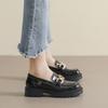 Thick-soled Small Leather Shoes, Women's College Style, a Slip-on, Retro Block Heel Soft-soled Single Shoe