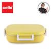 Leakproof Steel Lunch Box For Kids With 2 Containers And Side Veg Box In Bright Yellow For School And Outdoor Meals