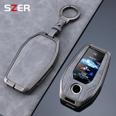 Alloy Leather Car Key Case Cover Keychain for Bmw 5 6 7 Series 530le Gt X3 X4 730li 740 G12 G30 G31 G32 I8 I12 I15 Accessories
