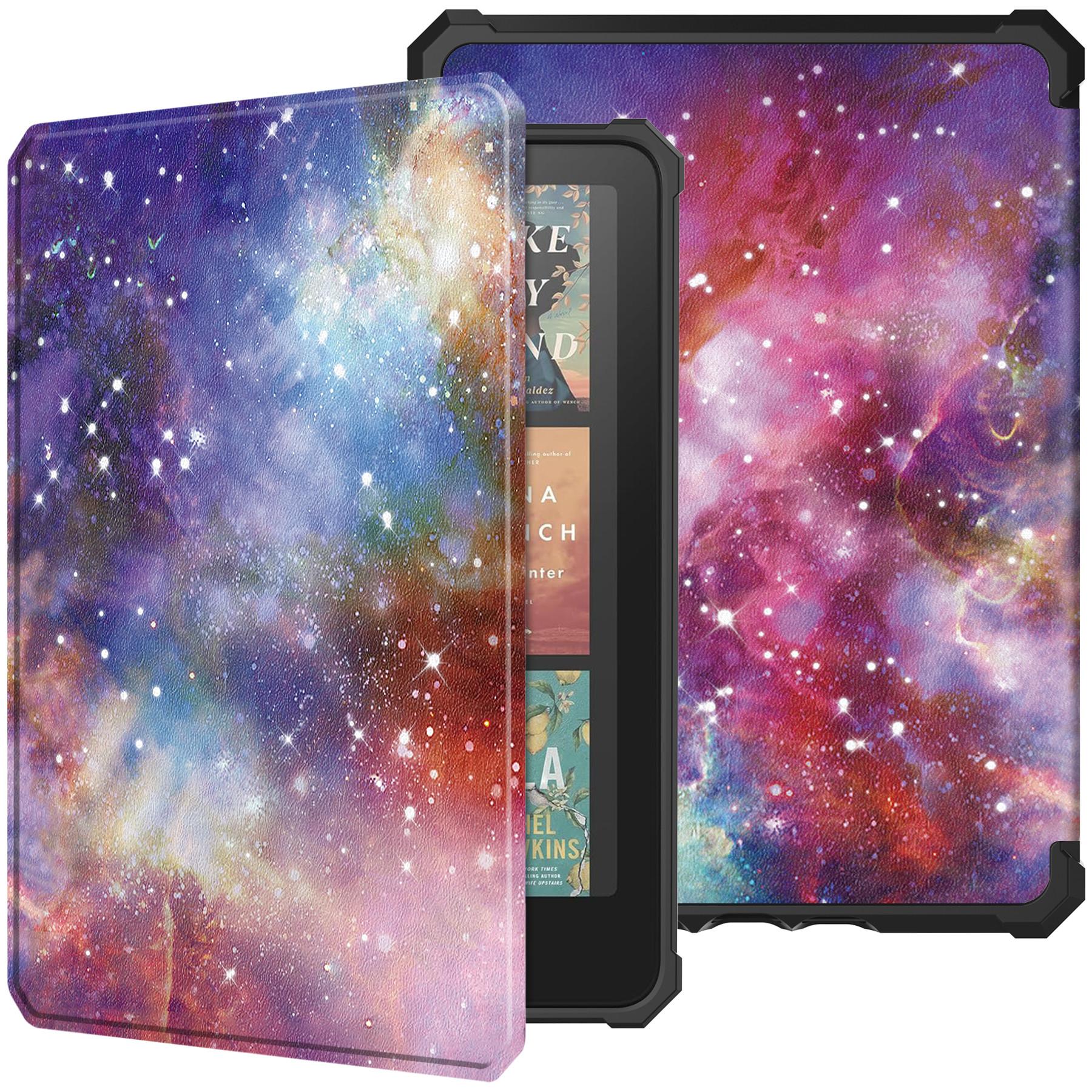 

For Amazon Kindle Paperwhite (2024) Case Pattern Print TPU+ PU E-Reader Cover Galaxy