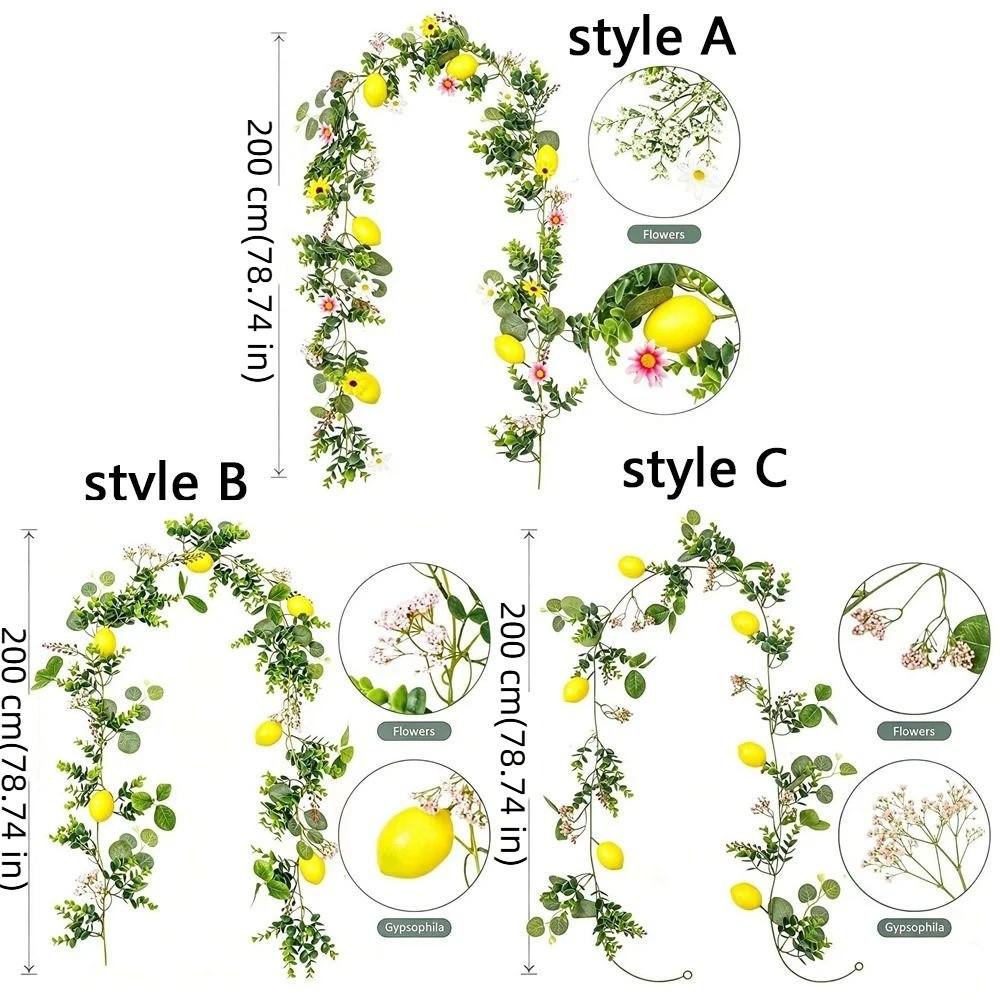 Green Leaves Artificial Lemon Vine 200CM Length Faux Lemon Branch  Home Decoration
