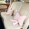 Soft Car Neck Pillow Lumbar Support Plush Bow Car Headrest Pillow Soft Lumbar Support Cushion Comfortable Waist Pillow