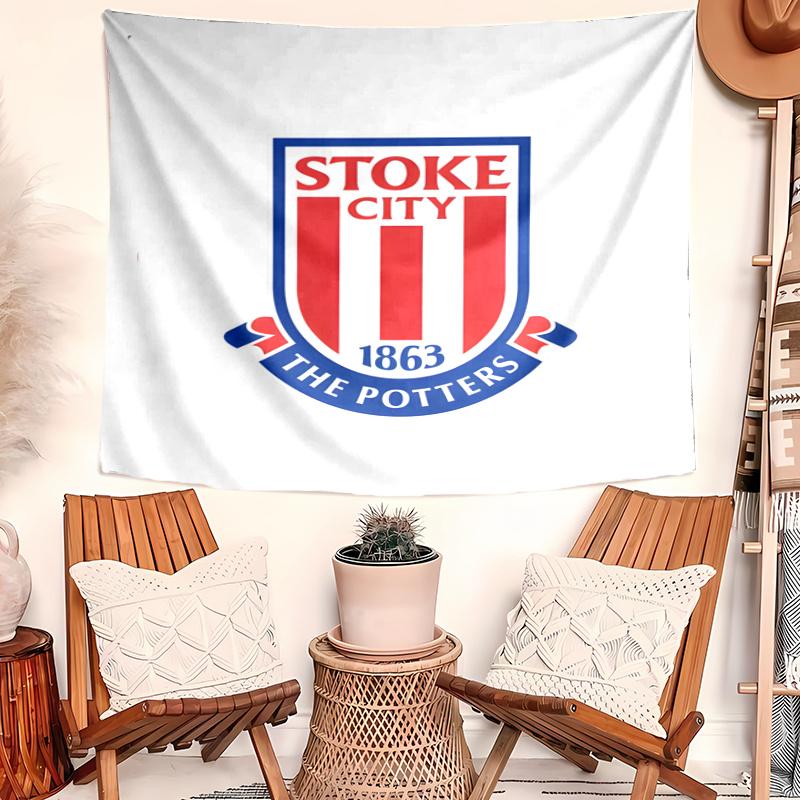 Stoke City F.C. Tapestry Wall Hanging Room Background Cloth Home Decor Beach Mat Yoga Mat Sofa Bed Sheet