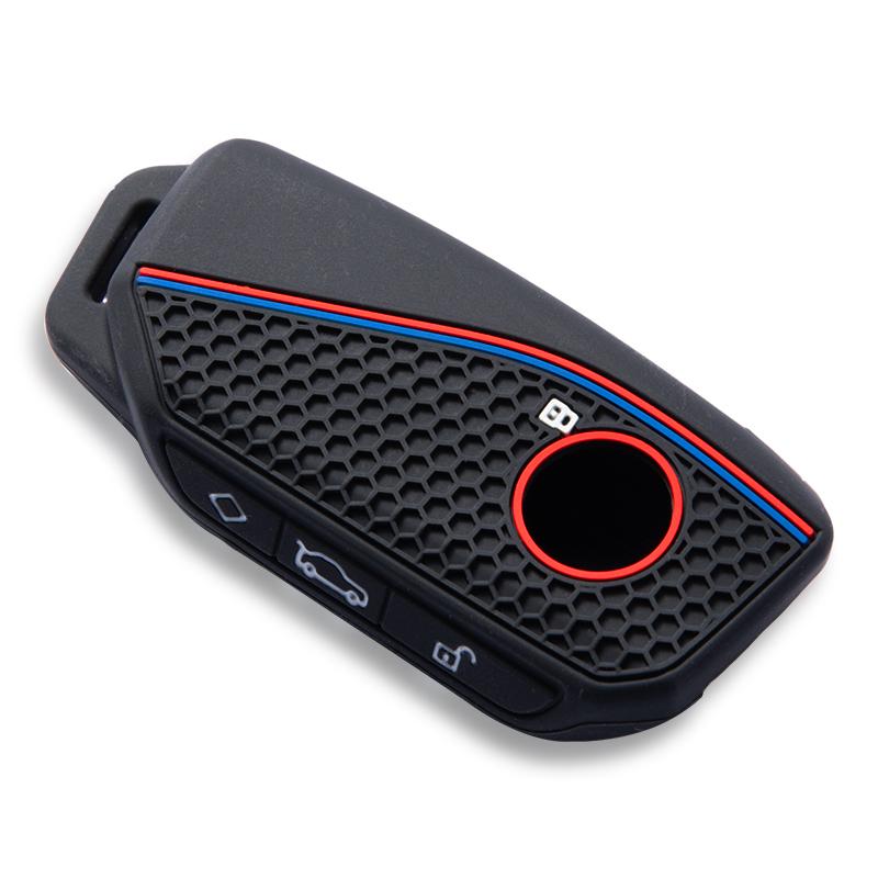 For BMW Ix I4 X7 Xm X7 X6 X5 X1 IX1 X4M 2022 2023 3 Button Silicone Remote Key Fob Keychain Ring Shell Case Cover Shell Holder