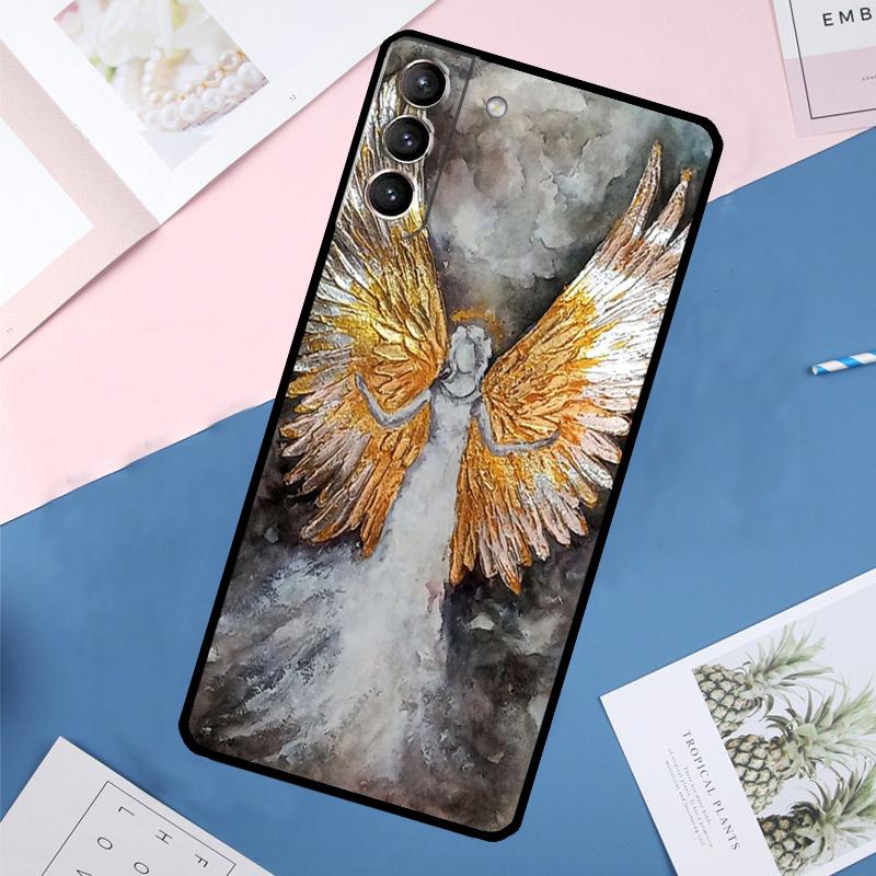 Fantasy Angel Girl Wings Funda For Samsung Galaxy S24 S23 S22 Ultra S20 S21 FE S8 S9 S10 Plus Note 10 20 Ultra Case