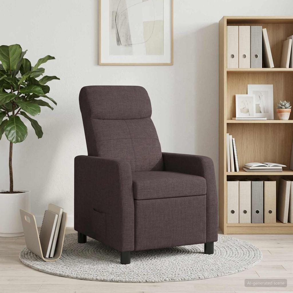 Recliner Dark Brown Fabric