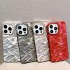Luxury Plating Silicone Shiny Water Ripple Case For iPhone 16 15 14 13 12 11 Pro Max Plus Aesthetic Camera Protection Cool Cover