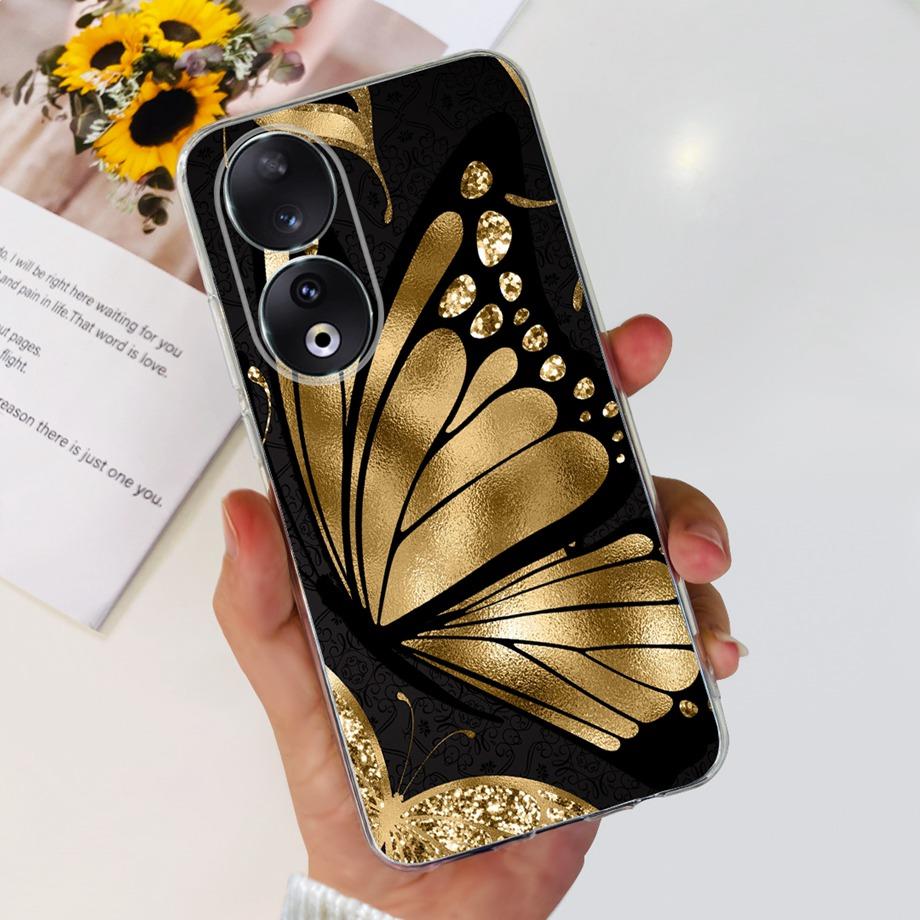Para Honor 90 / Honor 90 Lite 90 Pro 90 Smart Case Funda de Silicona Suave Elegante de Lujo Hermosa Flor de Cerezo Fundas Tapa Transparente