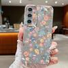 Flowers Leather Texture TPU Case For Samsung Galaxy A56 A26 A16 A15 A55 A54 A35 5G S25 Edge S24 S23 S22 Ultra S21 FE Phone Cover